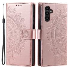 OEM - Samsung Galaxy S26 Plus Pl&aring;nboksfodral Konstl&auml;der Imprinted Totem - Ros&eacute;guld