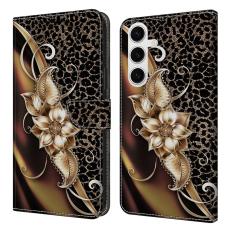 OEM - Samsung Galaxy S26 Plus Pl&aring;nboksfodral Konstl&auml;der Med St&auml;ll - Metallblomma