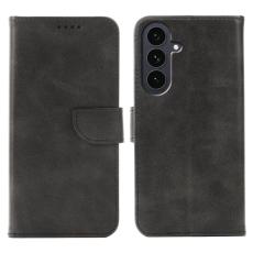 OEM - Samsung Galaxy S26 Plus Pl&aring;nboksfodral Magnetisk St&auml;ngning Konstl&auml;der Svart