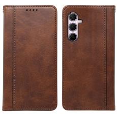 OEM - Samsung Galaxy S26 Plus Mobilskal KonstL&auml;der Med Magnetisk St&auml;ngning - Brun