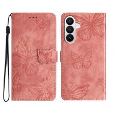 OEM - Samsung Galaxy S26 Pro Fodral Fj&auml;rilsm&ouml;nster Flip &Auml;kta L&auml;der - Rosa