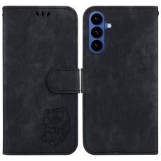 OEM - Samsung Galaxy S26 / S26 Pro Fodral Tigertryck &Auml;kta L&auml;der St&ouml;ts&auml;ker - Svart