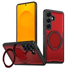 OEM - Samsung Galaxy S26 Skal Magnetiskt TPU + PC Med D&auml;mpande St&auml;ll - R&ouml;d