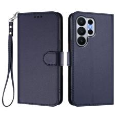 OEM - Samsung Galaxy S26 Ultra Fodral &Auml;kta L&auml;der St&auml;ll - Bl&aring;