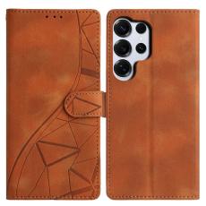 OEM - Samsung Galaxy S26 Ultra Fodral St&auml;ll Impr&auml;nerad &Auml;kta L&auml;der - Brun