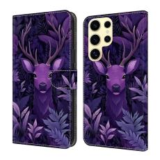 OEM - Samsung Galaxy S26 Ultra Fodral Vikbart St&auml;ll PU L&auml;der M&ouml;nster - Lila