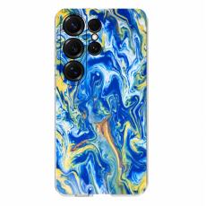 OEM - Samsung Galaxy S26 Ultra Mobilskal Marmortryck Mjuk TPU - Ljusbl&aring;