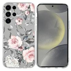 OEM - Samsung Galaxy S26 Ultra Mobilskal M&ouml;nstertryck St&ouml;tt&aring;lig Mjuk TPU - Gr&aring; Blommor