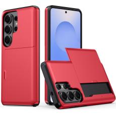 OEM - Samsung Galaxy S26 Ultra Mobilskal Plast Bakcover med Kortfack - R&ouml;d