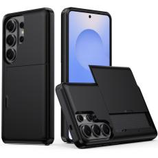 OEM - Samsung Galaxy S26 Ultra Mobilskal Plast Bakcover med Kortfack - Svart