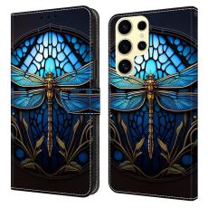 OEM - Samsung Galaxy S26 Ultra Mobilskal TPU + KonstL&auml;der Flip - Bl&aring; Trollsl&auml;nda