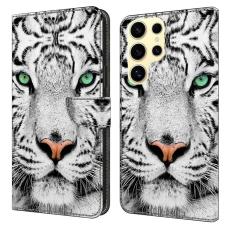 OEM - Samsung Galaxy S26 Ultra Mobilskal TPU + KonstL&auml;der Tiger Ansikte - Svart