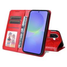 OEM - Sunflower Samsung Galaxy A37 Pl&aring;nboksfodral Konstl&auml;der - R&ouml;d