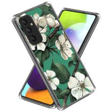 OEM - TPU Skal f&ouml;r Samsung Galaxy A35 5G M&ouml;nstrad Bakcover - Vita Blommor