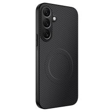 WANLONFENG - WANLONFENG Samsung Galaxy A35 5G Skal Textur Kolfiber Plast - Svart