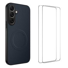 WANLONFENG - WANLONFENG Samsung Galaxy A55 5G Skal Kolfiber Textur Plast - Safir