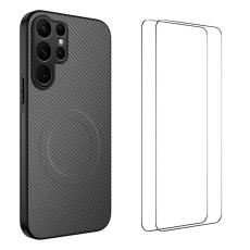 WANLONFENG - WANLONFENG Samsung Galaxy S26 Ultra Mobilskal Kolfiber PC TPU - Gr&aring;