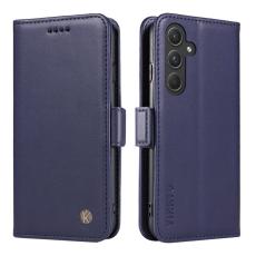 YIKATU - YIKATU Samsung Galaxy A55 5G Fodral &Auml;kta L&auml;der Magnetl&aring;s - Safir