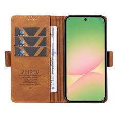 YIKATU - YIKATU Samsung Galaxy A57 Fodral &Auml;kta L&auml;der - Brun