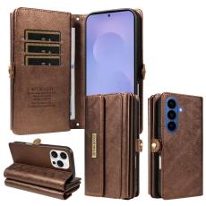 YIKATU - YIKATU Samsung Galaxy S26 Fodral L&auml;der Med Axelrem - Brun