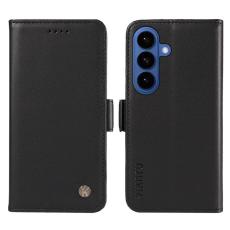 YIKATU - YIKATU Samsung Galaxy S26 Plus Fodral &Auml;kta L&auml;der St&auml;ll - Svart