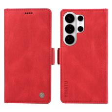 YIKATU - YIKATU Samsung Galaxy S26 Ultra Fodral &Auml;kta L&auml;der - R&ouml;d