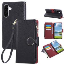 OEM - Zipper Wallet Samsung Galaxy A35 5G Fodral &Auml;kta L&auml;der - Svart