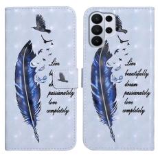 OEM - 3D Creative Samsung Galaxy S26 Ultra Skal PU L&auml;der St&auml;ll - Bl&aring; Fj&auml;der