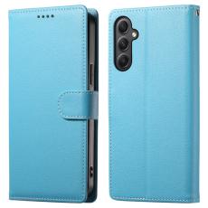 OEM - Samsung Galaxy A35 5G Fodral &Auml;kta L&auml;der Magnetisk - Ljusbl&aring;