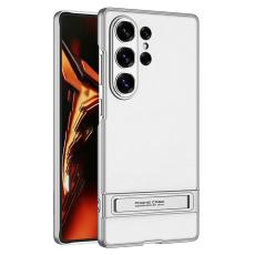 GKK - GKK Samsung Galaxy S26 Ultra Skal Slim Kickstand PC + PU - Silver