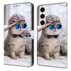 OEM - Hat Cat Samsung Galaxy S26 Fodral M&ouml;nstertryck St&auml;ll L&auml;der Flip - Hat Cat