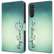OEM - Keep Smile Samsung Galaxy A35 5G Fodral PU L&auml;der M&ouml;nster - Svart