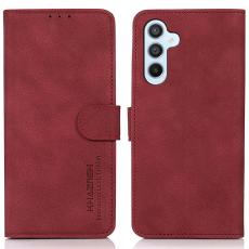 KHAZNEH - KHAZNEH Samsung Galaxy A35 5G Fodral TPU+Konstl&auml;der St&auml;ll - R&ouml;d