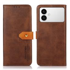 KHAZNEH - KHAZNEH Samsung Galaxy S26 Edge Fodral &Auml;kta L&auml;der Flip - Brun