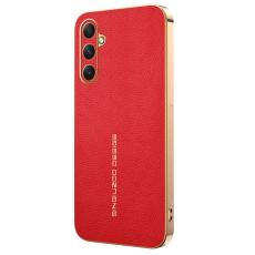 OEM - LITCHI Samsung Galaxy A35 5G Skal TPU Konstl&auml;der - R&ouml;d