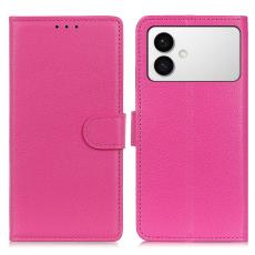 OEM - Litchi Samsung Galaxy S26 Edge Fodral PU L&auml;der - Rosa