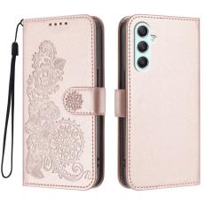 OEM - Mandala Samsung Galaxy A35 5G Fodral &Auml;kta L&auml;der - Ros&eacute;guld