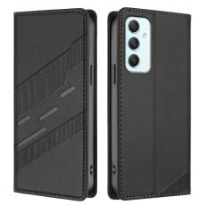 OEM - PUNK Samsung Galaxy A35 5G Fodral &Auml;kta L&auml;der - Svart