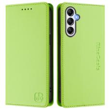 OEM - RINACASIS Samsung Galaxy A35 5G Fodral &Auml;kta L&auml;der RFID Skydd - Gr&ouml;n