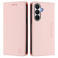 OEM - RINACASIS Samsung Galaxy S26 / S26 Pro Fodral &Auml;kta L&auml;der RFID Skydd - Rosa