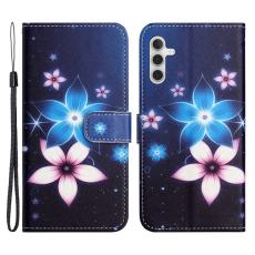 OEM - Samsung Galaxy A35 5G Fodral 3D M&ouml;nster Konstl&auml;der - Bl&aring; Blomma