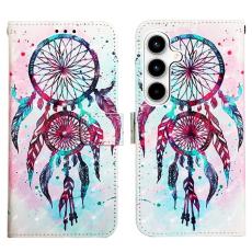 OEM - Samsung Galaxy A35 5G Fodral &Auml;kta L&auml;der 3D M&ouml;nster - F&auml;rgglad Vindklang