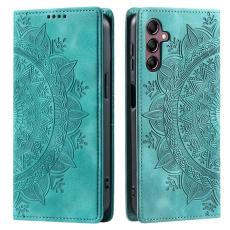 OEM - Samsung Galaxy A35 5G Fodral &Auml;kta L&auml;der Flip Cover Magnetisk - Mintgr&ouml;n