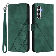 OEM - Samsung Galaxy A35 5G Fodral &Auml;kta L&auml;der Med Handrem - Svartgr&ouml;n