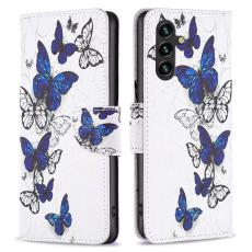 OEM - Samsung Galaxy A35 5G Fodral &Auml;kta L&auml;der M&ouml;nstertryck - Fj&auml;rilar