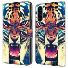 OEM - Samsung Galaxy A35 5G Fodral &Auml;kta L&auml;der M&ouml;nstertryck - Tiger