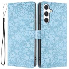 OEM - Samsung Galaxy A35 5G Fodral &Auml;kta L&auml;der St&auml;ll - Ljusbl&aring;