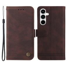 OEM - Samsung Galaxy A35 5G Fodral &Auml;kta L&auml;der St&auml;ll med Rem - Brun