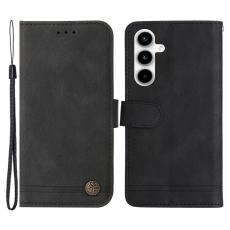 OEM - Samsung Galaxy A35 5G Fodral &Auml;kta L&auml;der St&auml;ll med Rem - Svart