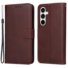 OEM - Samsung Galaxy A35 5G Fodral &Auml;kta L&auml;der St&auml;ll Skydd - Brun